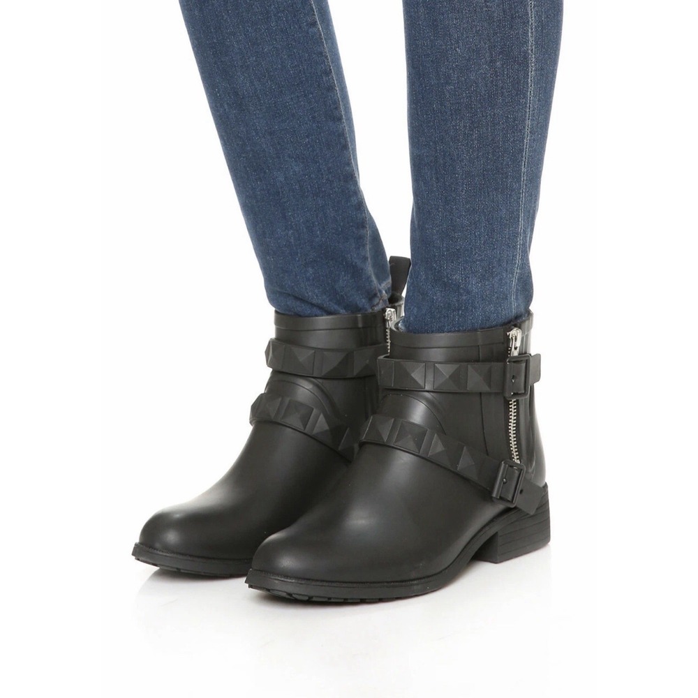 Rebecca Minkoff Women's Black Rubber Ankle Booties‎ Rain Boots Size 6